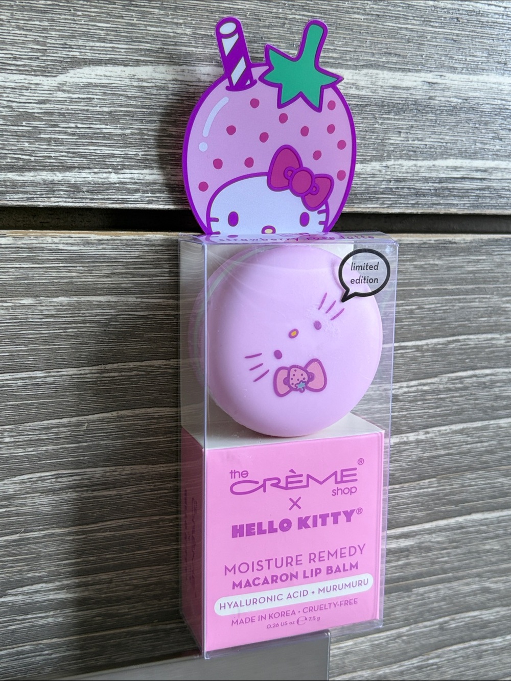 ❤️$10 NWT The Creme Shop X Hello Kitty Moisture Remedy Macaron Lip Balm